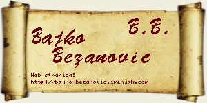 Bajko Bežanović vizit kartica